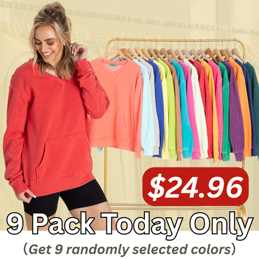 🔥 Your Favorite Is Back!Pigment Dyed Cozy Campfire V-Neck Sweatshir