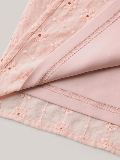 Textured Frill Trim Square Neck Blouse