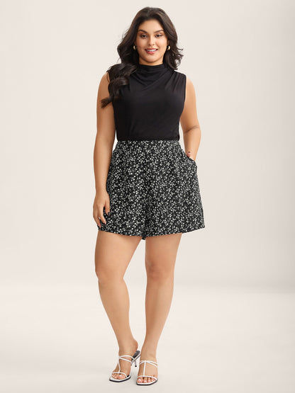 Floral Print Wide-Leg Shorts