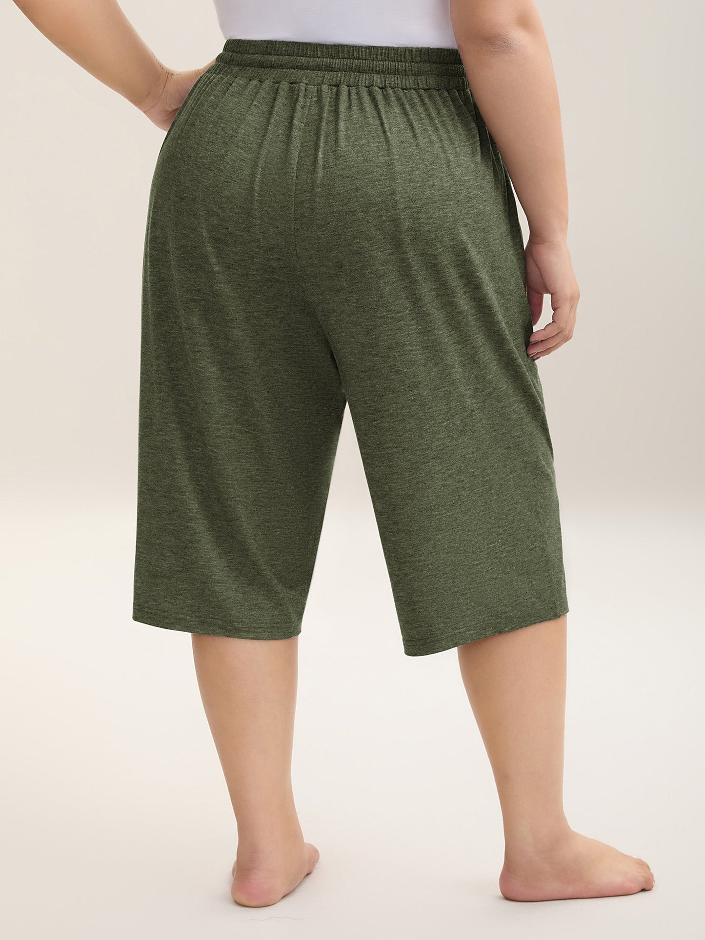 Mixed Color Knit Drawstring Loungewear Bottoms