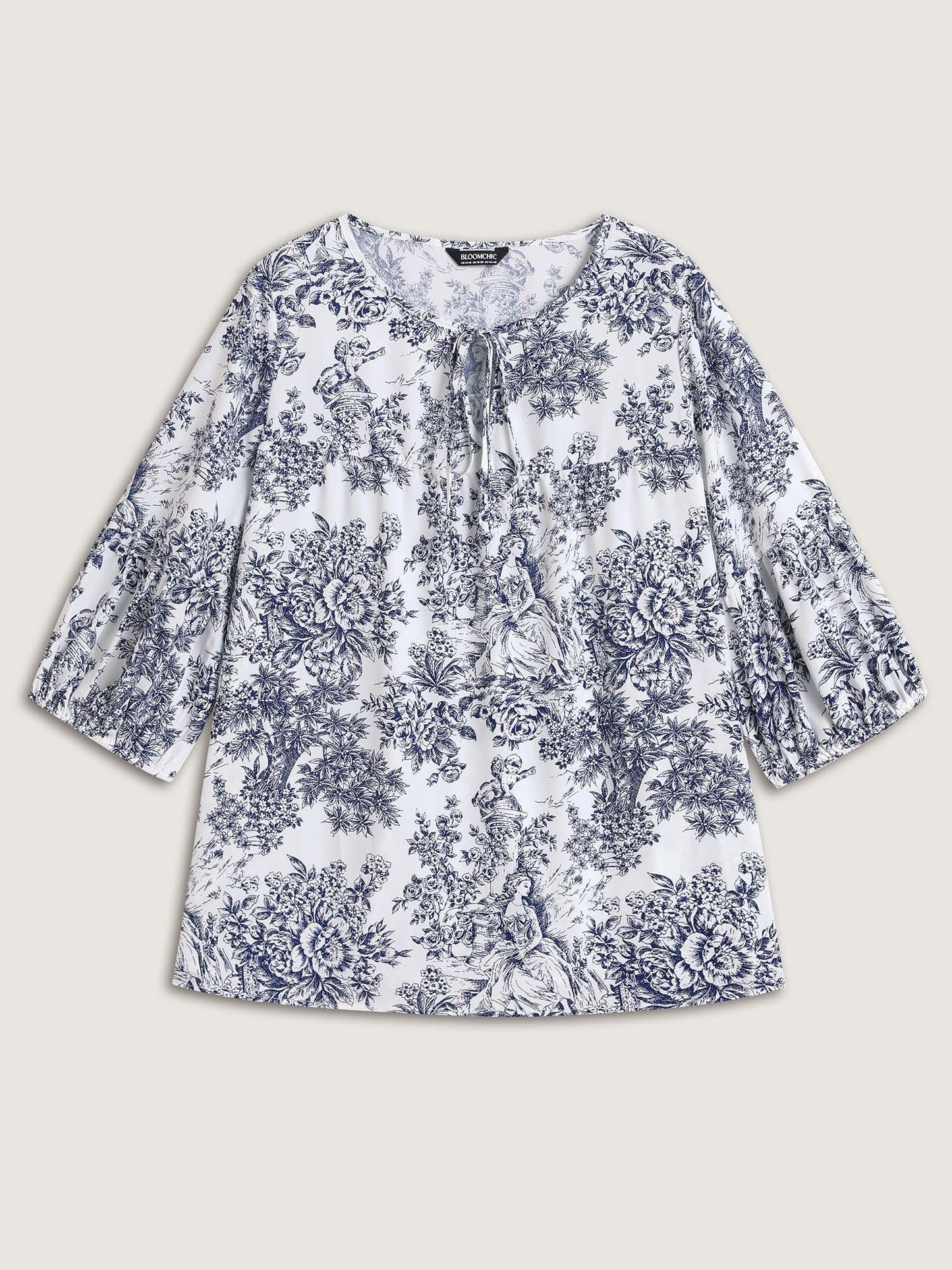 Artistic Print A-Line Blouse