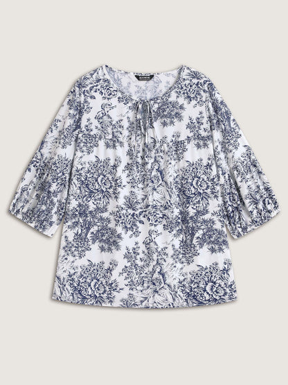 Artistic Print A-Line Blouse