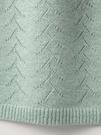 Texture V Neck Lightweight Pullover