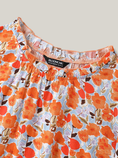 In Full Bloom Mock Neck Shirt