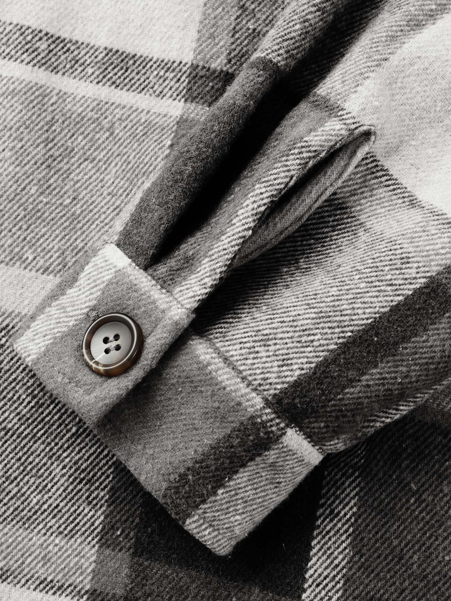 Plaid Chest Pockets Long Jacket