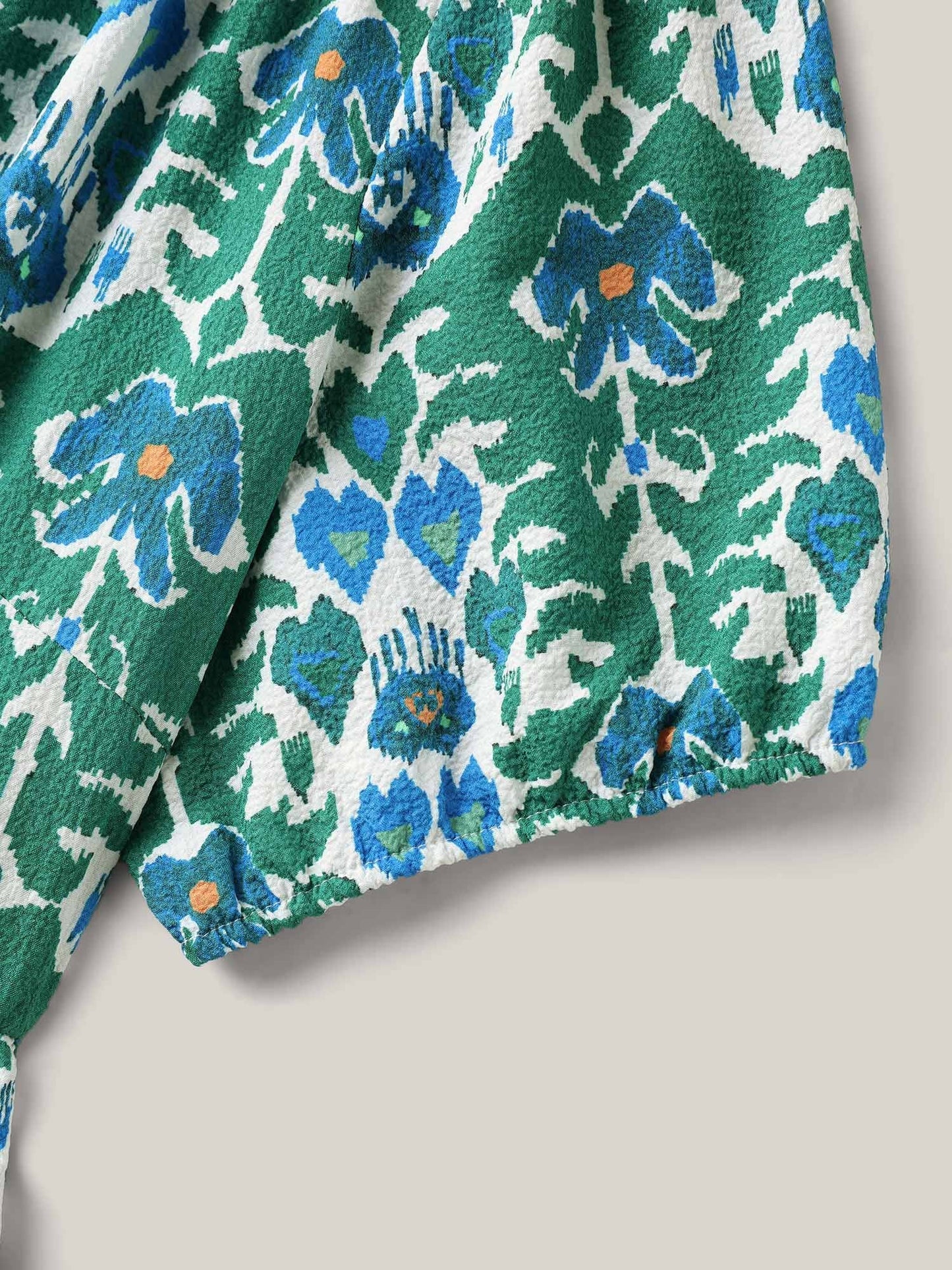 Boho Pattern Stretchy Waist Pockets Midi Dress