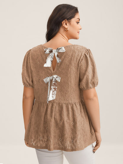 Back Bow Tie Textured Top