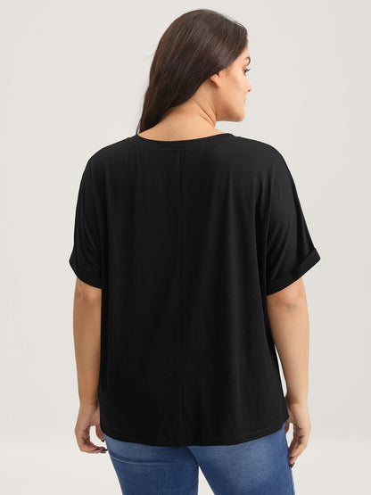 Supersoft Stretchy Zirconia Design T-Shirt