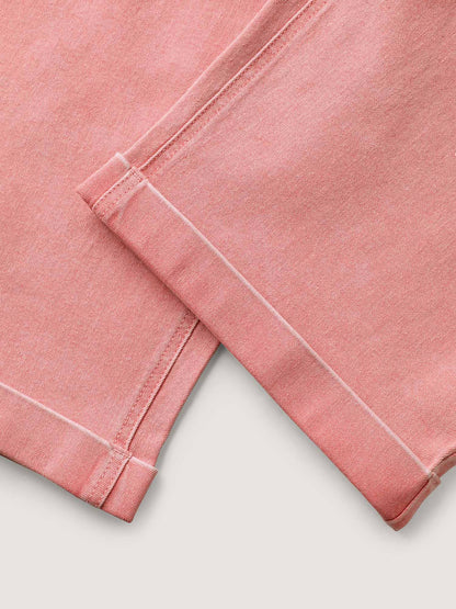 Waist Drawstring Rolled Hem Jeans