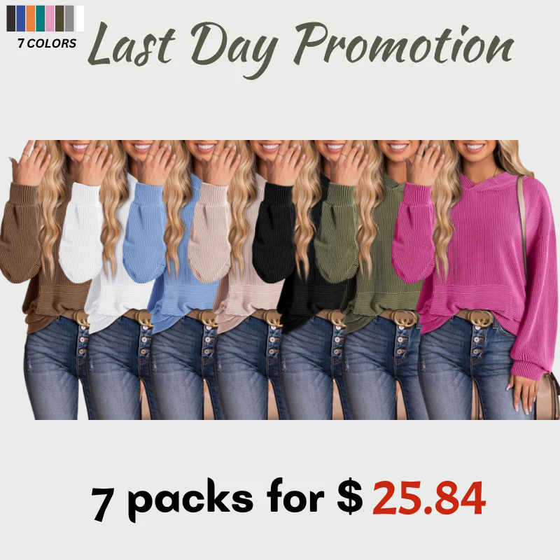 Women's Pullover Hoodies Sweatshirts Casual Loose Long Sleeve Ribbed Knit Shirts