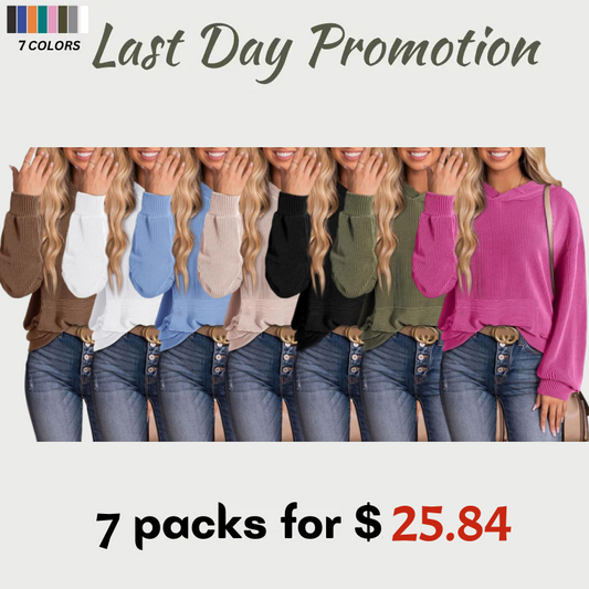 Women's Pullover Hoodies Sweatshirts Casual Loose Long Sleeve Ribbed Knit Shirts