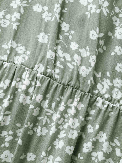 Bloom Dress - Flutter Sleeve Ditsy Floral Pocket Split Maxi Dress