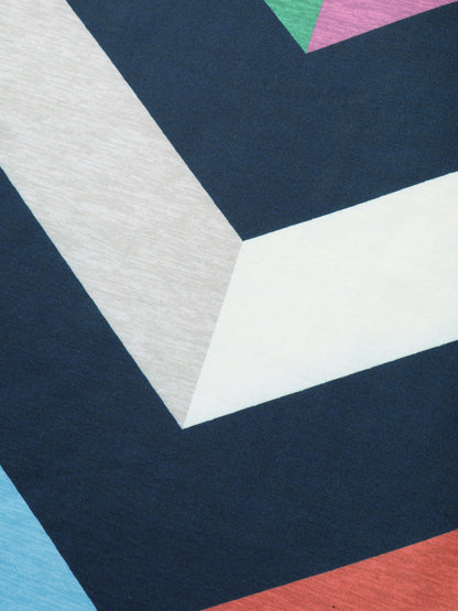 Color Block Wavy Print T-Shirt