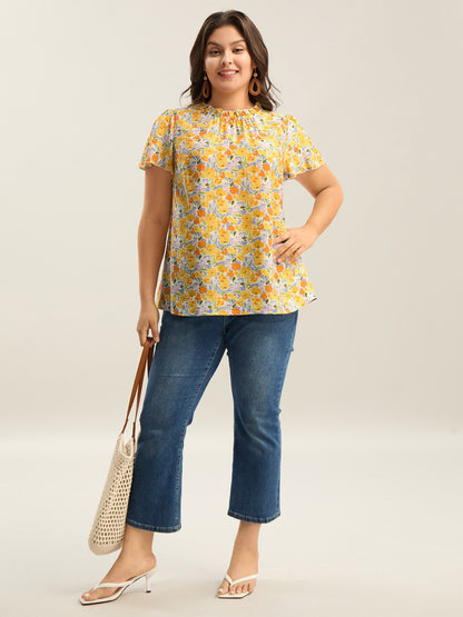 In Full Bloom Mock Neck Shirt