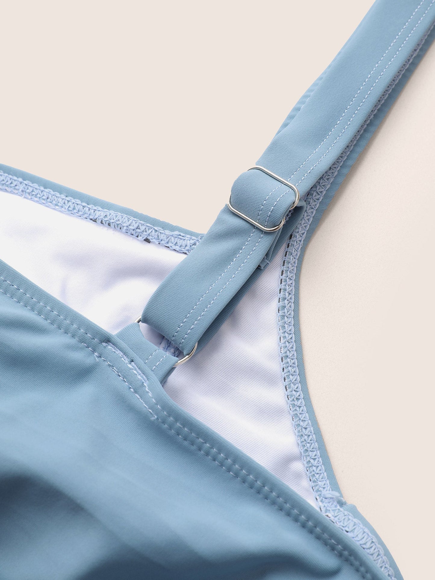 Contrast Twist Front Tummy-Control One Piece Swimsuit