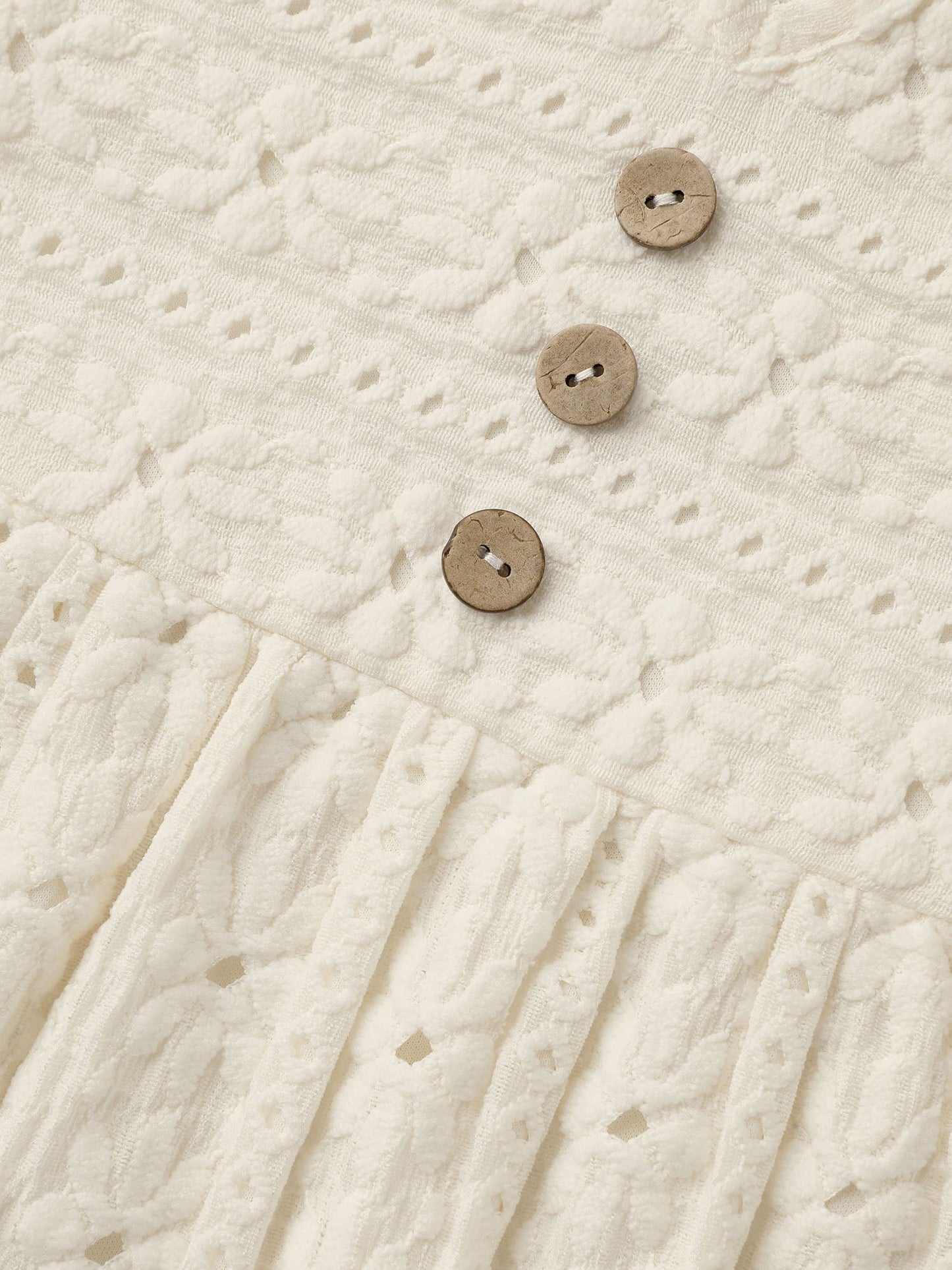 Textured Pleated Split Neck T-Shirt