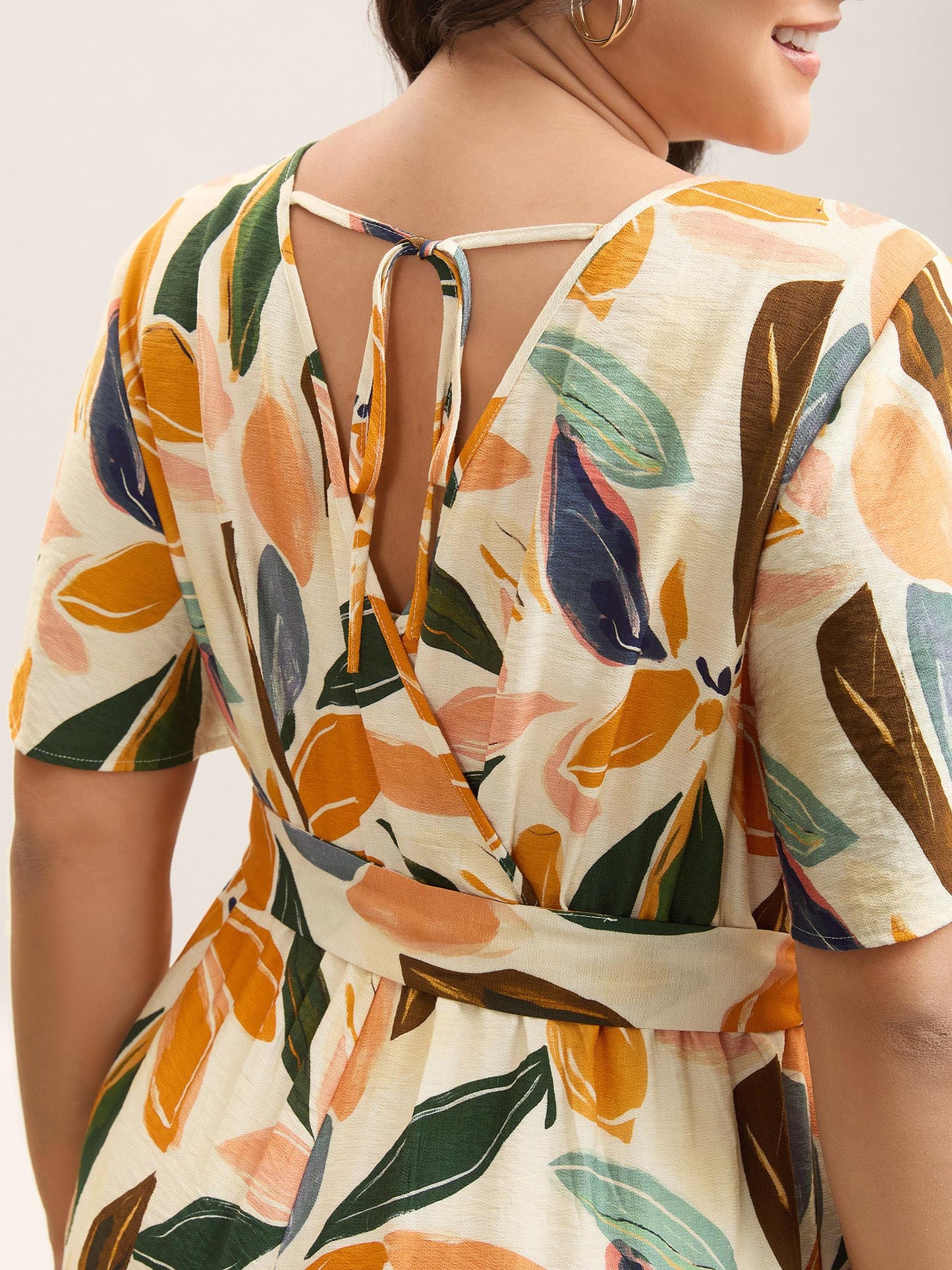 Sunkissed Florals Belted Pockets Romper