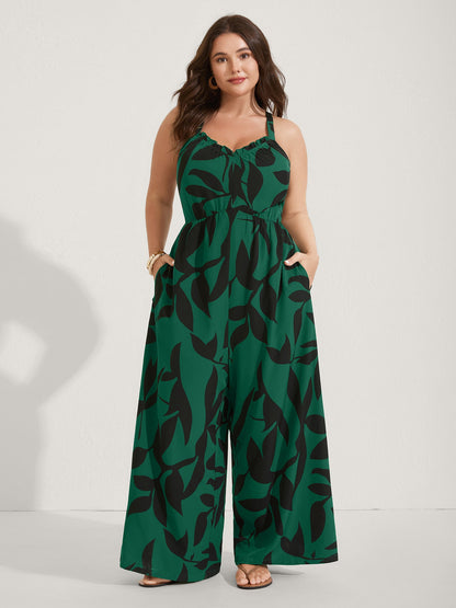 Silhouette Floral Print Sweetheart Jumpsuit