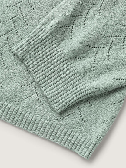 Texture V Neck Lightweight Pullover