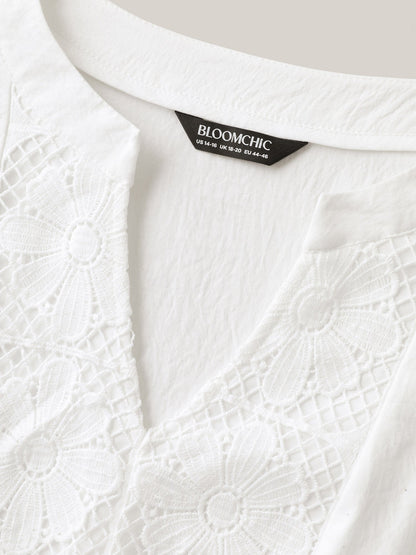 Floral Textured Solid Tiered Hem Midi Dress