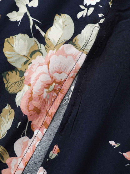 Bloom Dress - Flutter Sleeve Ditsy Floral Pocket Split Maxi Dress