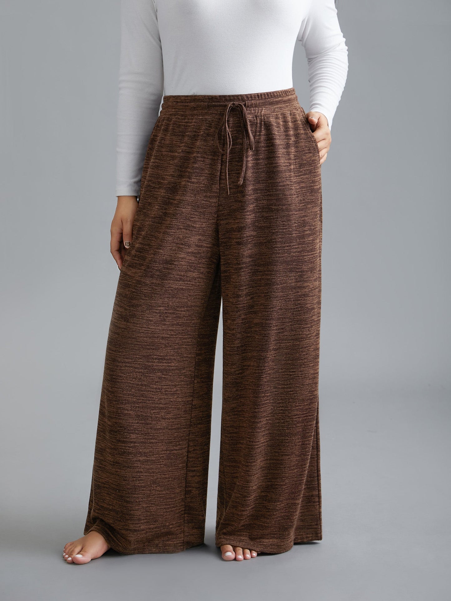 Heather Drawstring Loose Lounge Bottoms