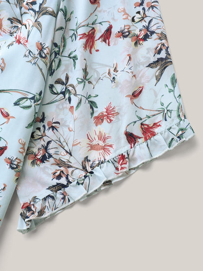 Chiffon Floral Print Flowy Blouse