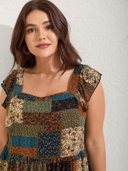 Floral Collage Print Layered Tank Top