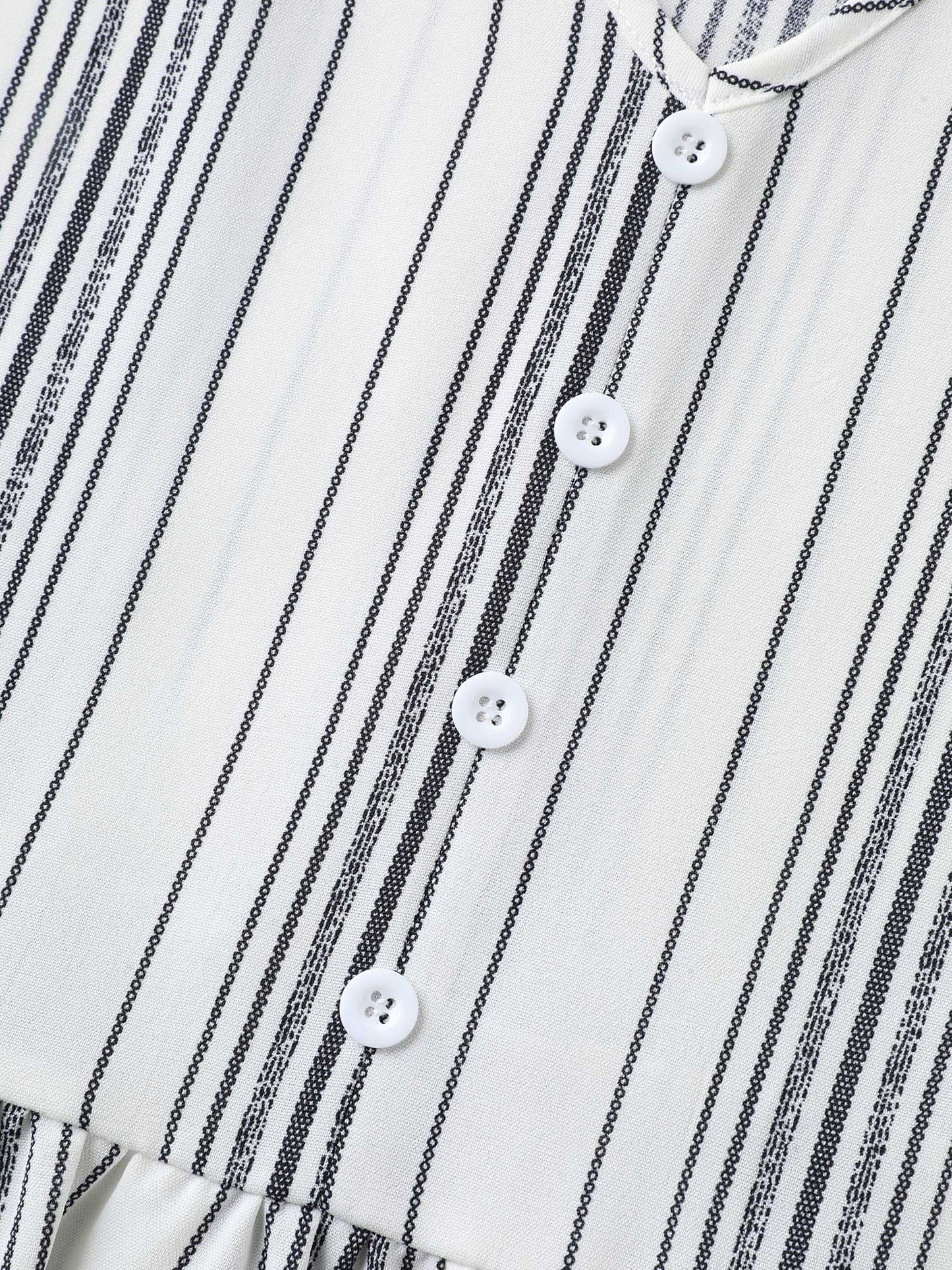 Striped Button Detail Flowy Shirt