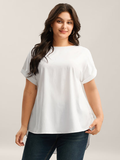 Classic Plain Boat Neck Zipper Blouse