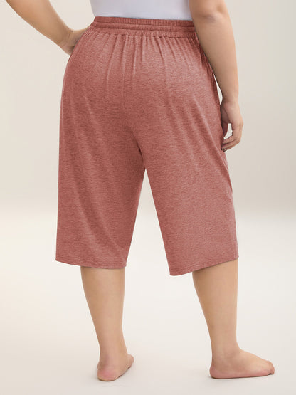 Mixed Color Knit Drawstring Loungewear Bottoms