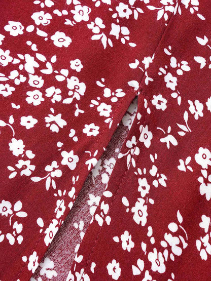 Bloom Dress - Flutter Sleeve Ditsy Floral Pocket Split Maxi Dress