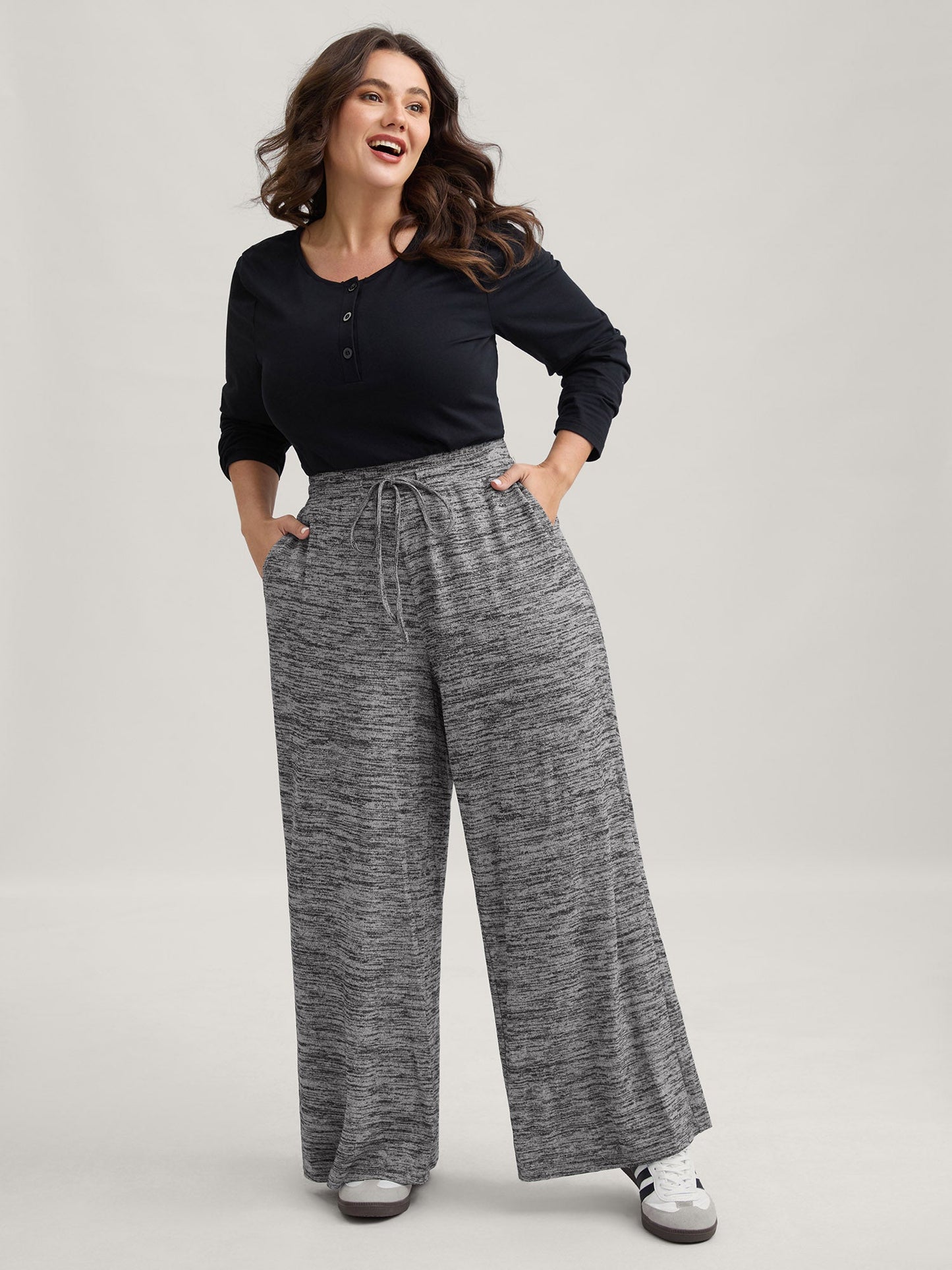 Heather Drawstring Loose Lounge Bottoms