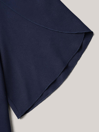 Petal Sleeve Toothpick Pleats Shirt