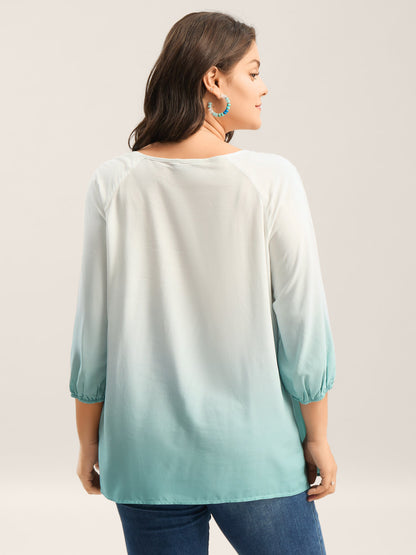 Tie-Dye Rayon Neck Tie Blouse