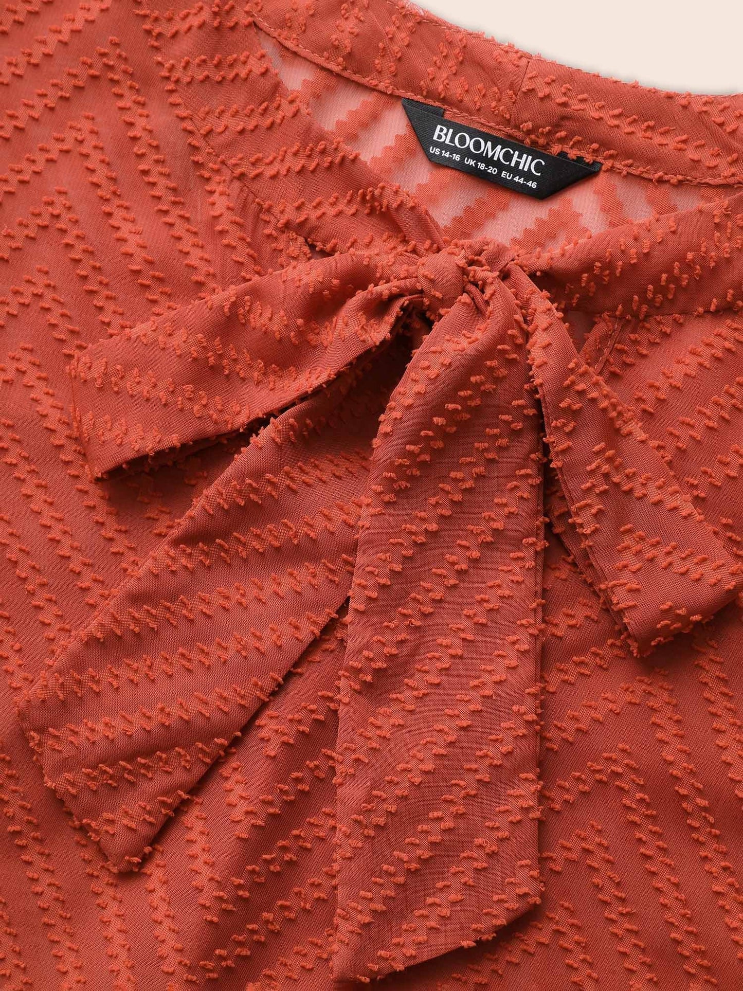 Wicked Neck Ribbon Lantern Sleeve Blouse