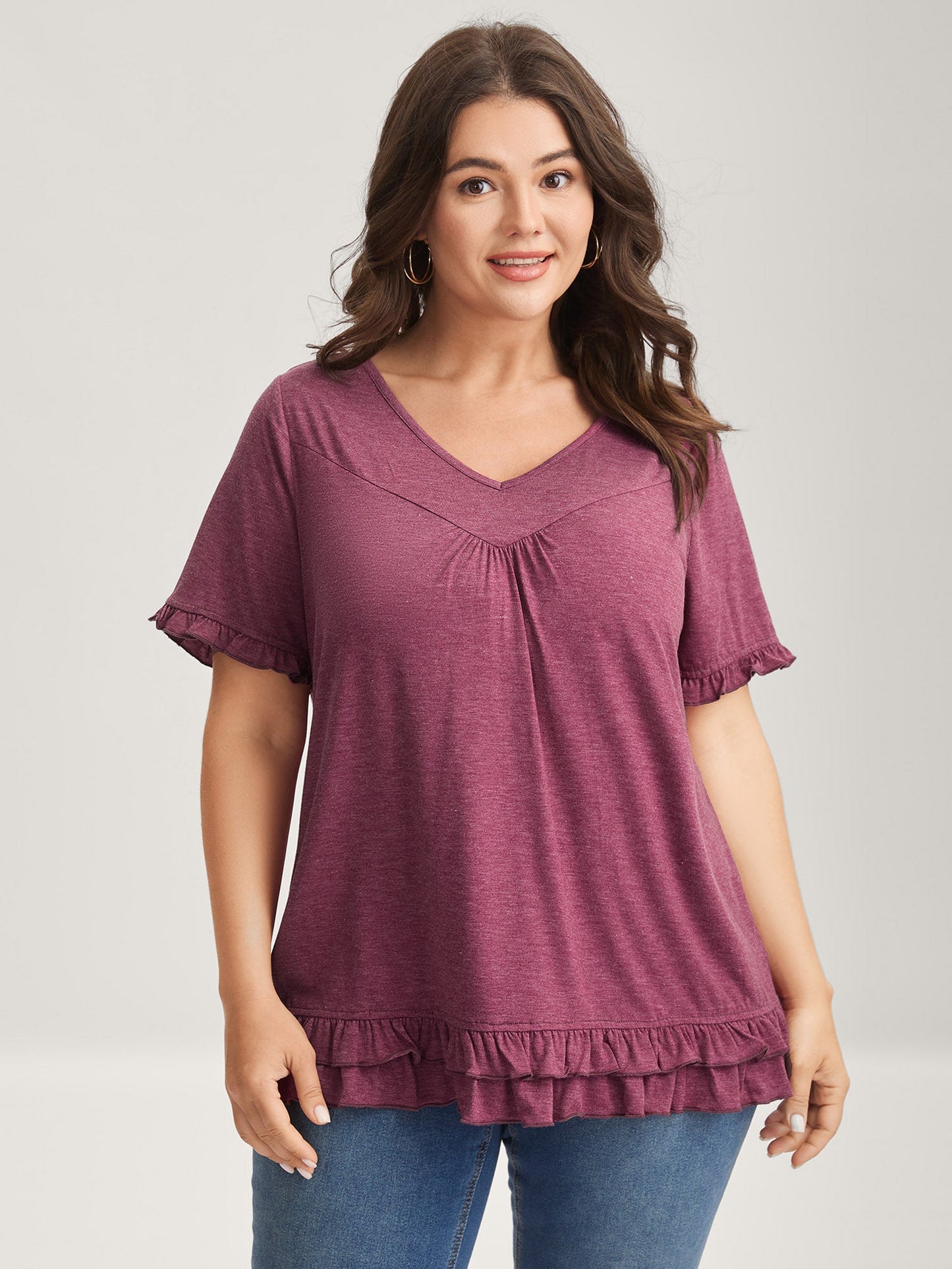 Bust-Comfort Ruffled A-Line Top