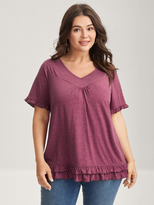 Bust-Comfort Ruffled A-Line Top