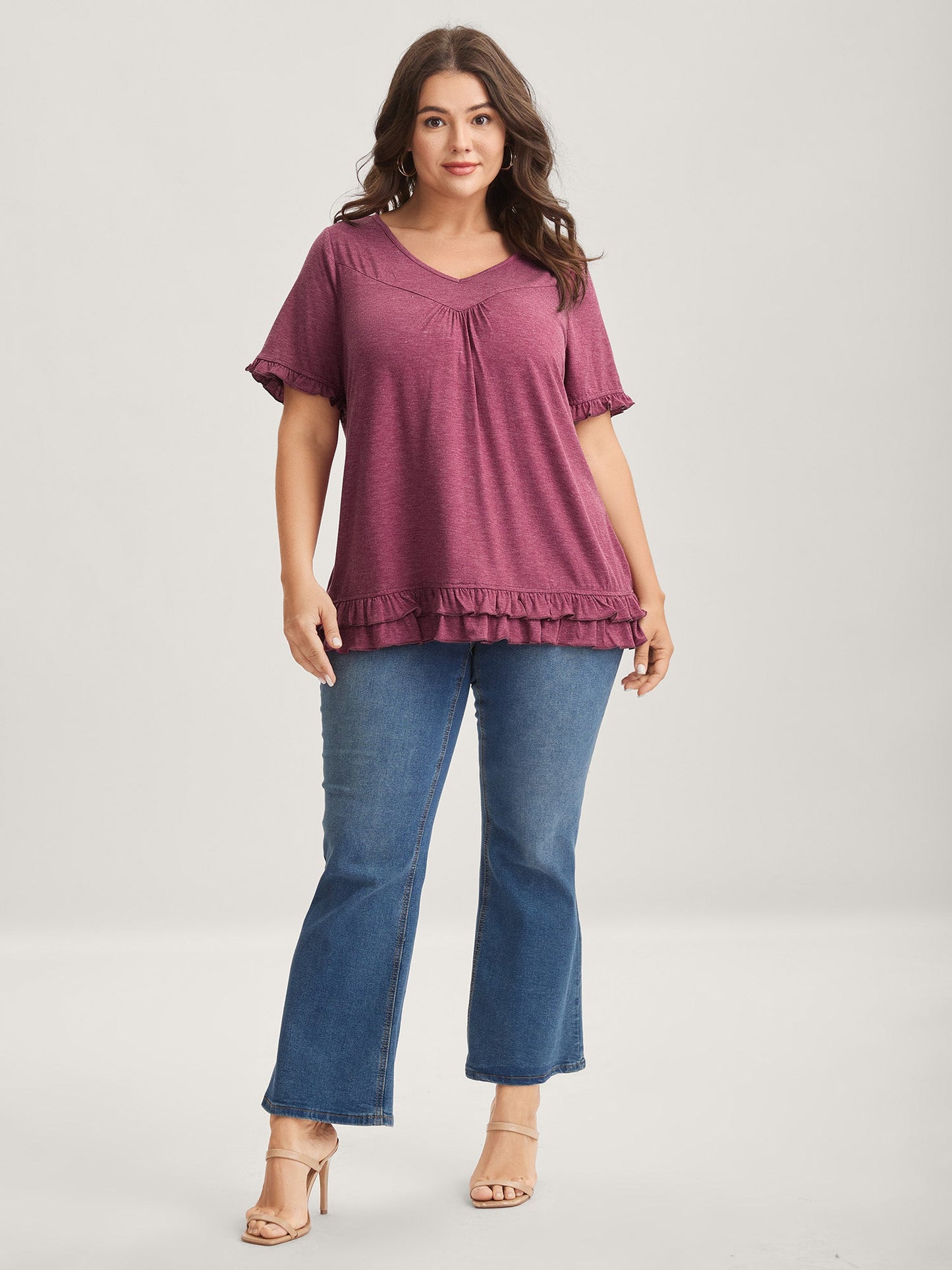 Bust-Comfort Ruffled A-Line Top
