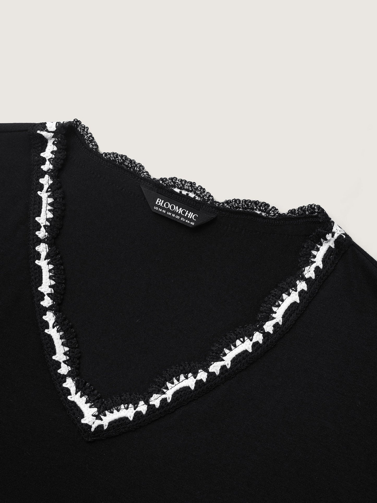 Supersoft Stretchy Scalloped Neck Solid T-Shirt