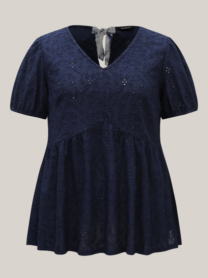 Back Bow Tie Textured Top