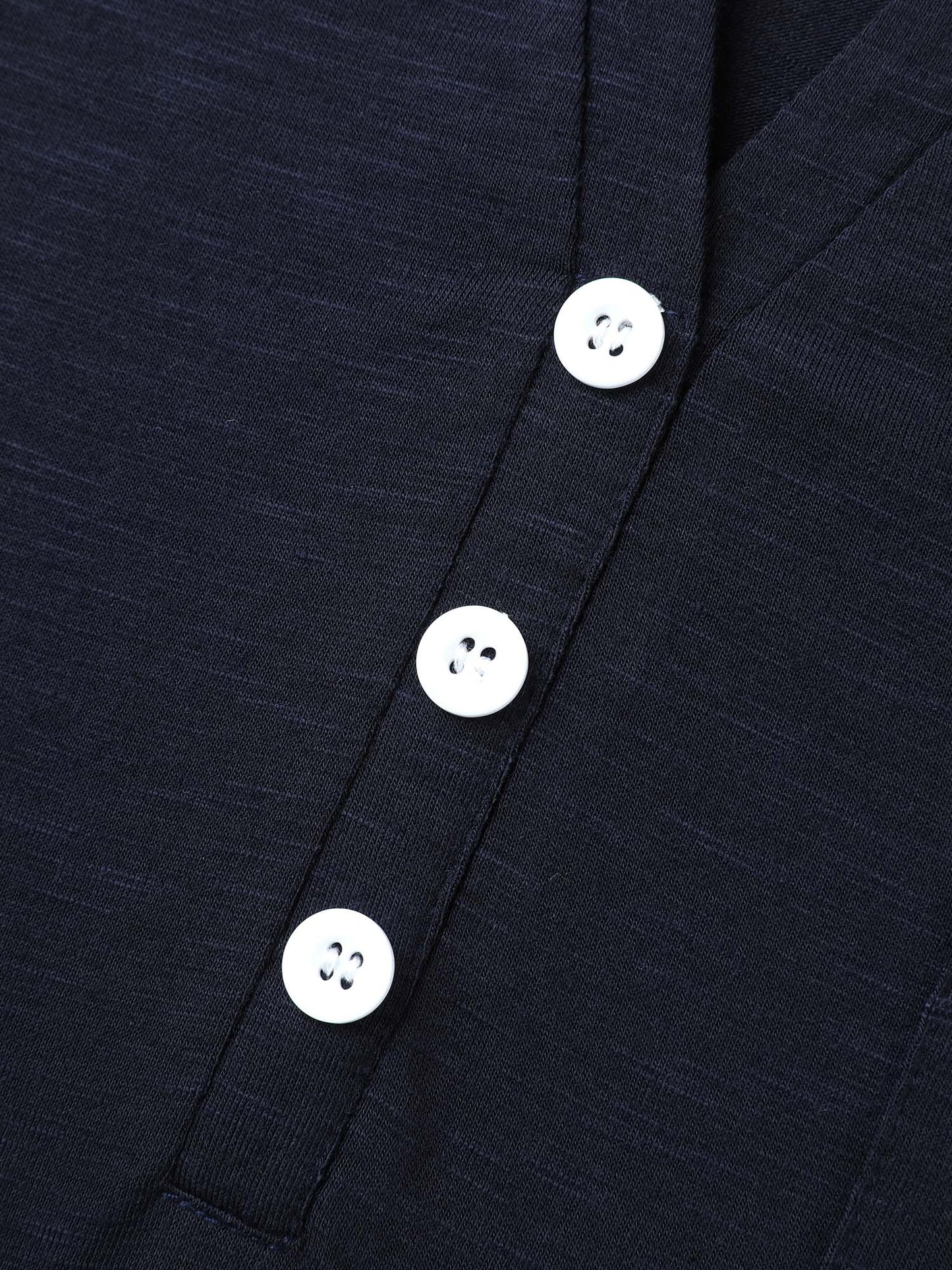 Solid Split Neck Button Detail T-Shirt