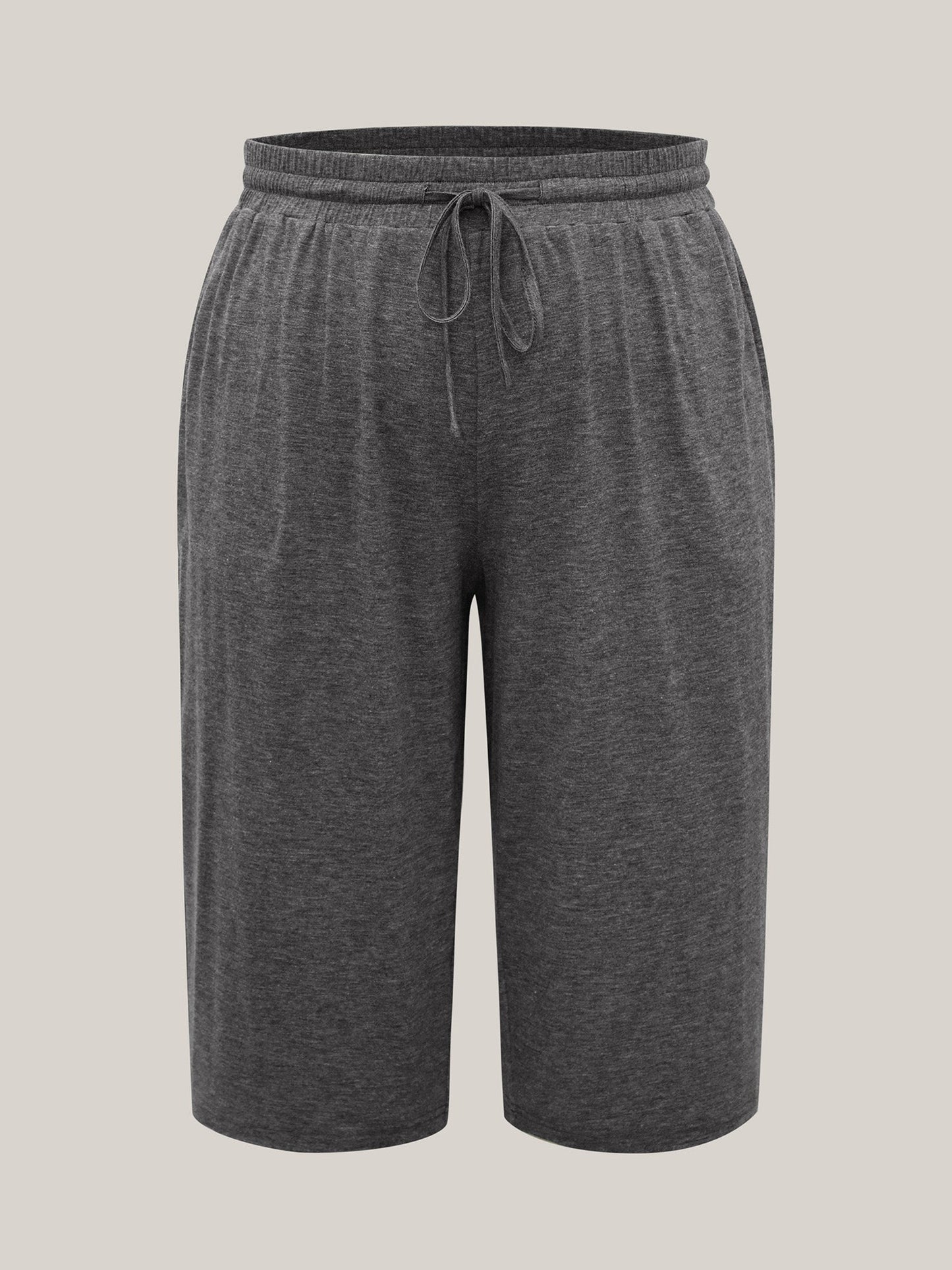 Mixed Color Knit Drawstring Loungewear Bottoms