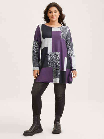 Colorblock Contrast Round Neck T-shirt