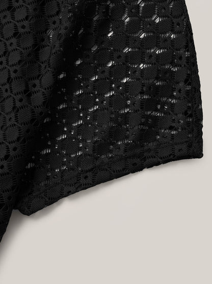 2-in-1 Cut-Out Plain Knit Top