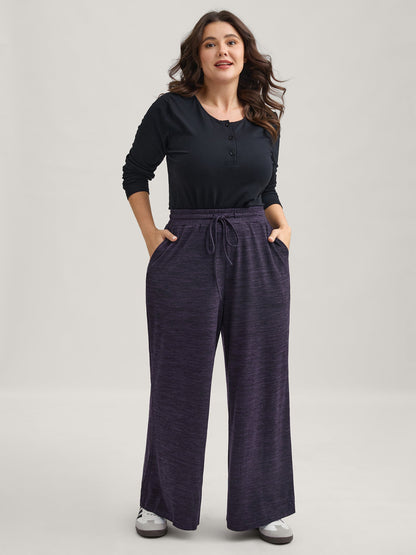 Heather Drawstring Loose Lounge Bottoms