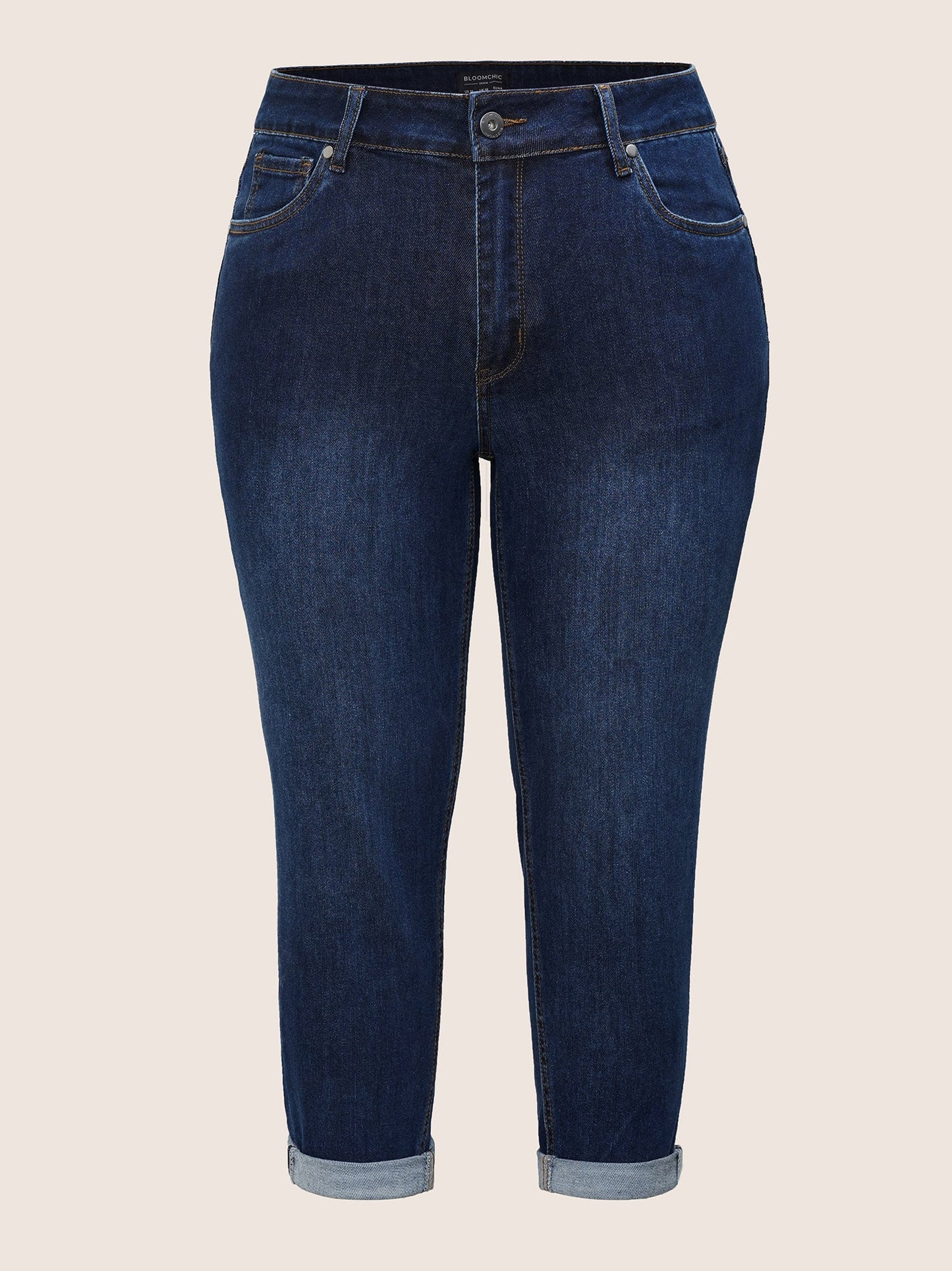Very Stretchy High Rise Dark Wash Cropped Jeans