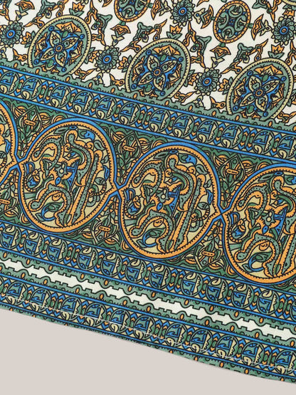 Pin-Tuck Pleat Ornate Print Relaxed Fit Shirt