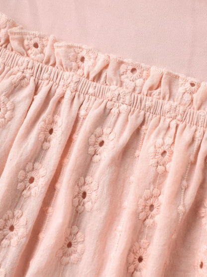 Textured Frill Trim Square Neck Blouse