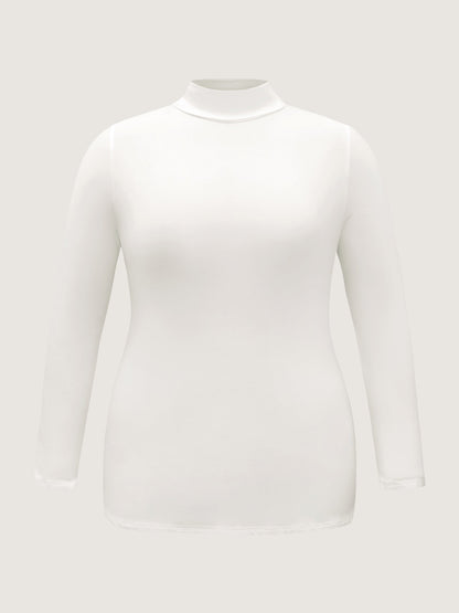 Supersoft Essentials Solid Funnel Neck Knit T-shirt